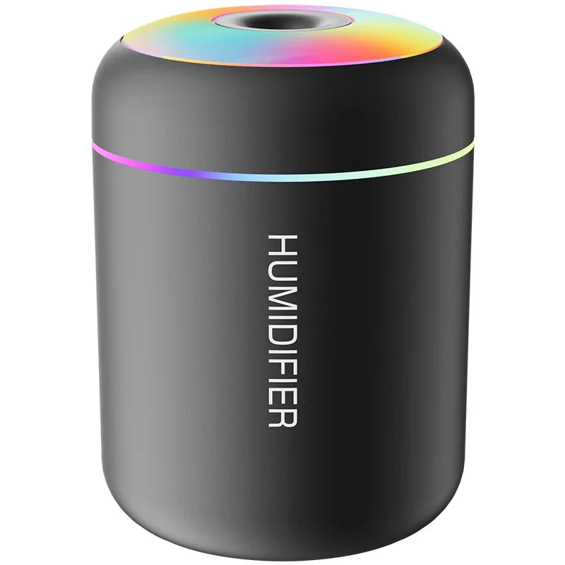 Umidificador de ar mini USB de 180 ml com difusor de aromas elétrico, purificador de óleos essenciais, gerador de névoa para aromaterapia com luzes, ideal para carro, casa e quarto.