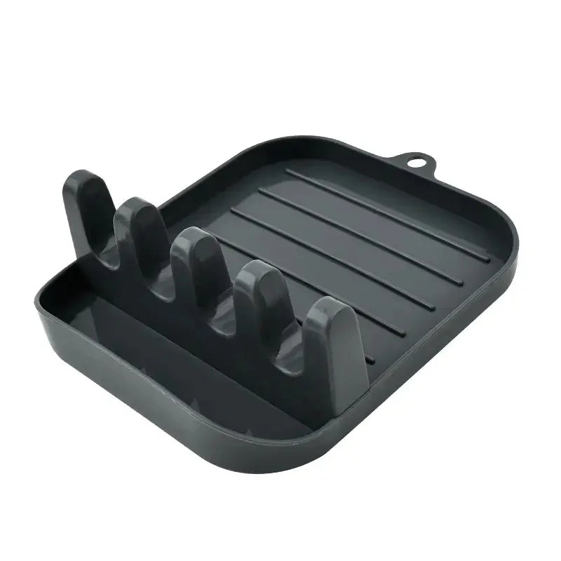 Organizador multifuncional para descanso de colheres, mantém as bancadas organizadas, acomoda utensílios de cozinha e tampas de panelas para casa ou restaurante.