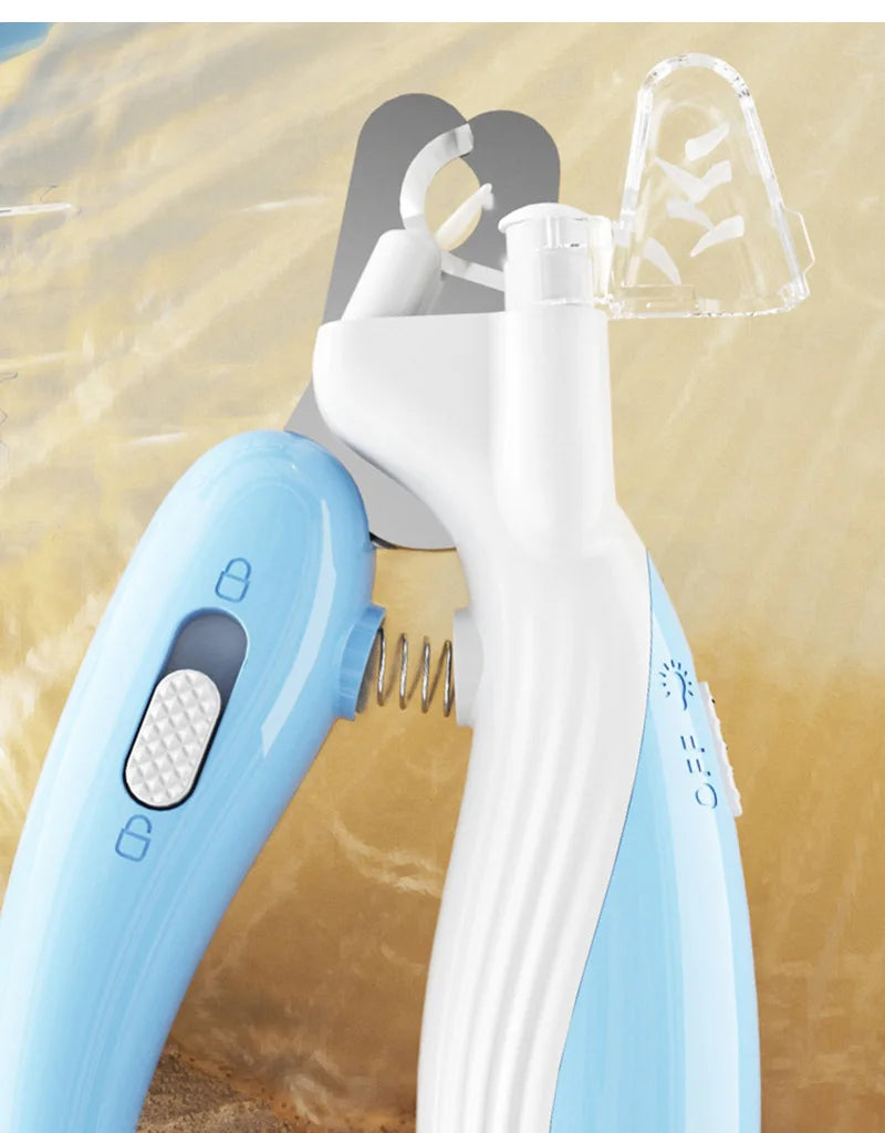 Cortador de unhas profissional para animais de estimação com luz LED, tesoura para aparar unhas de cães, gatos e pequenos animais.
