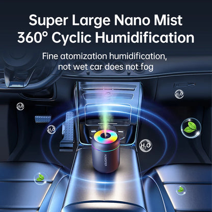 Umidificador de ar mini USB de 180 ml com difusor de aromas elétrico, purificador de óleos essenciais, gerador de névoa para aromaterapia com luzes, ideal para carro, casa e quarto.