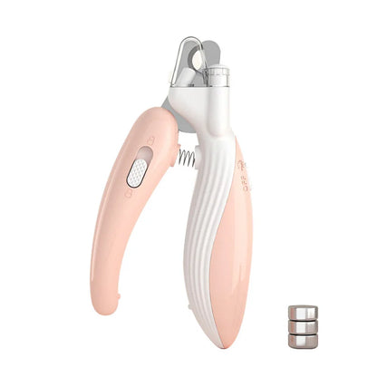 Cortador de unhas profissional para animais de estimação com luz LED, tesoura para aparar unhas de cães, gatos e pequenos animais.