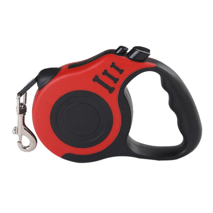 Guia retrátil automática de 3m e 5m para cães e gatos de pequeno porte, em nylon resistente, ideal para passeios, caminhadas e viagens ao ar livre.