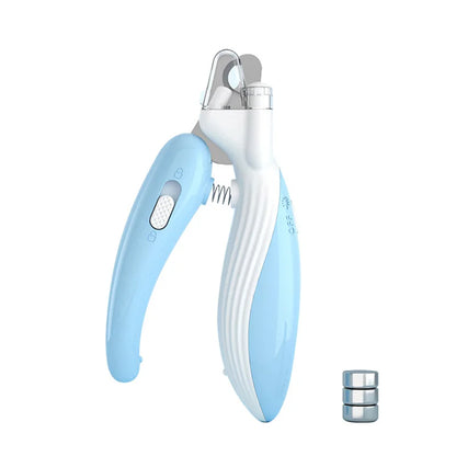 Cortador de unhas profissional para animais de estimação com luz LED, tesoura para aparar unhas de cães, gatos e pequenos animais.