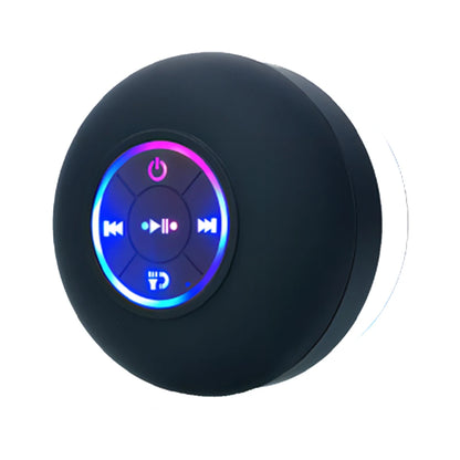 Caixa de Som Portátil Bluetooth Sem Fio com Luz LED, Resistente à Água IPX4, para Uso Externo no Banheiro, com Ventosa Grande e Som Estéreo.