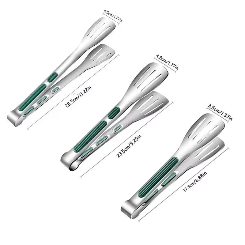 Pinça de aço inoxidável antiderrapante. Perfeita para churrasco, grelha e buffet.