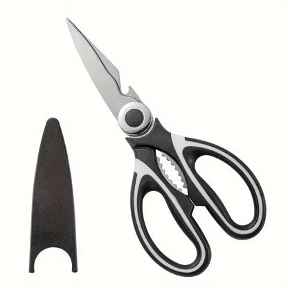 Tesoura multifuncional de cozinha, tesoura para cortar peixe, legumes, assar, grelhar e desossar, tesoura de aço inoxidável.