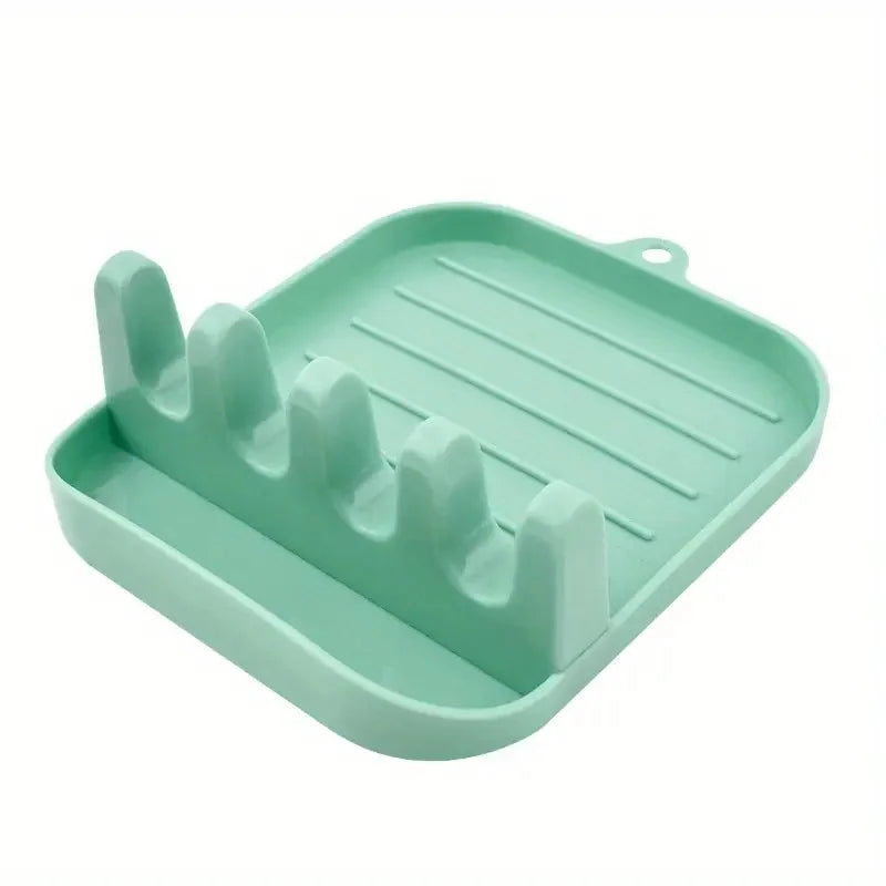 Organizador multifuncional para descanso de colheres, mantém as bancadas organizadas, acomoda utensílios de cozinha e tampas de panelas para casa ou restaurante.