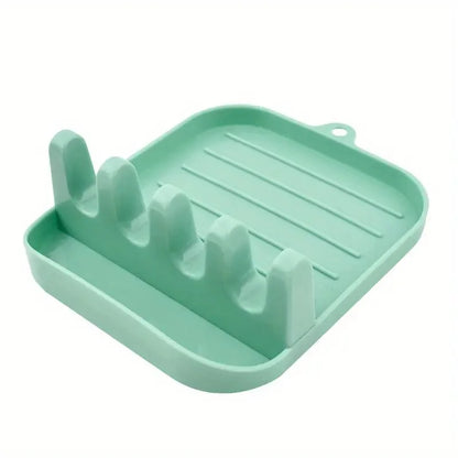 Organizador multifuncional para descanso de colheres, mantém as bancadas organizadas, acomoda utensílios de cozinha e tampas de panelas para casa ou restaurante.