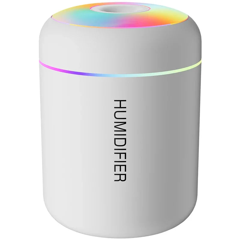 Umidificador de ar mini USB de 180 ml com difusor de aromas elétrico, purificador de óleos essenciais, gerador de névoa para aromaterapia com luzes, ideal para carro, casa e quarto.