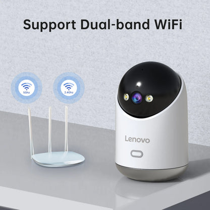 Câmera IP Lenovo 5MP WiFi para Casa Inteligente, Câmera IP Colorida para Ambientes Internos, Visão Noturna, Rastreamento Automático, Segurança, CFTV, Monitoramento de Bebês