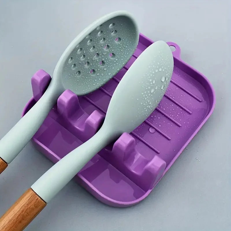 Organizador multifuncional para descanso de colheres, mantém as bancadas organizadas, acomoda utensílios de cozinha e tampas de panelas para casa ou restaurante.