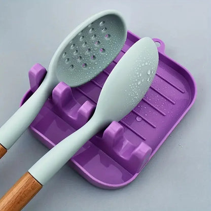 Organizador multifuncional para descanso de colheres, mantém as bancadas organizadas, acomoda utensílios de cozinha e tampas de panelas para casa ou restaurante.