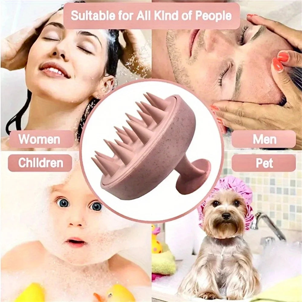 Escova de silicone para shampoo, massagem corporal, banho e ducha, ferramenta para salão de cabeleireiro, pente para massagem no couro cabeludo e lavagem de cabelo (1 unidade).