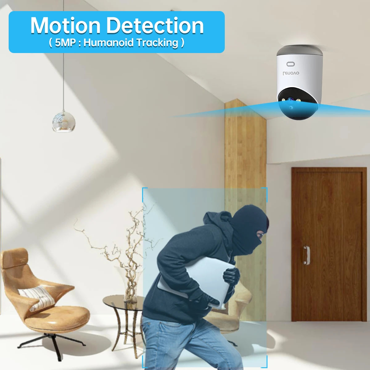 Câmera IP Lenovo 5MP WiFi para Casa Inteligente, Câmera IP Colorida para Ambientes Internos, Visão Noturna, Rastreamento Automático, Segurança, CFTV, Monitoramento de Bebês